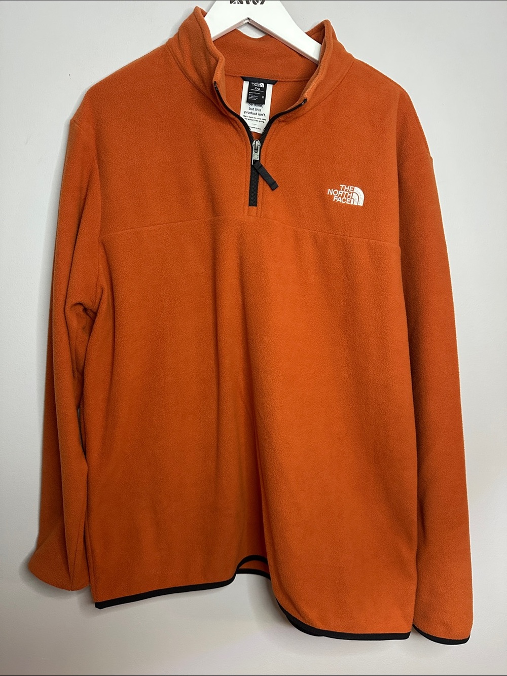 The North Face Men’s Orange Half-Zip Fleece Pullover size XL
